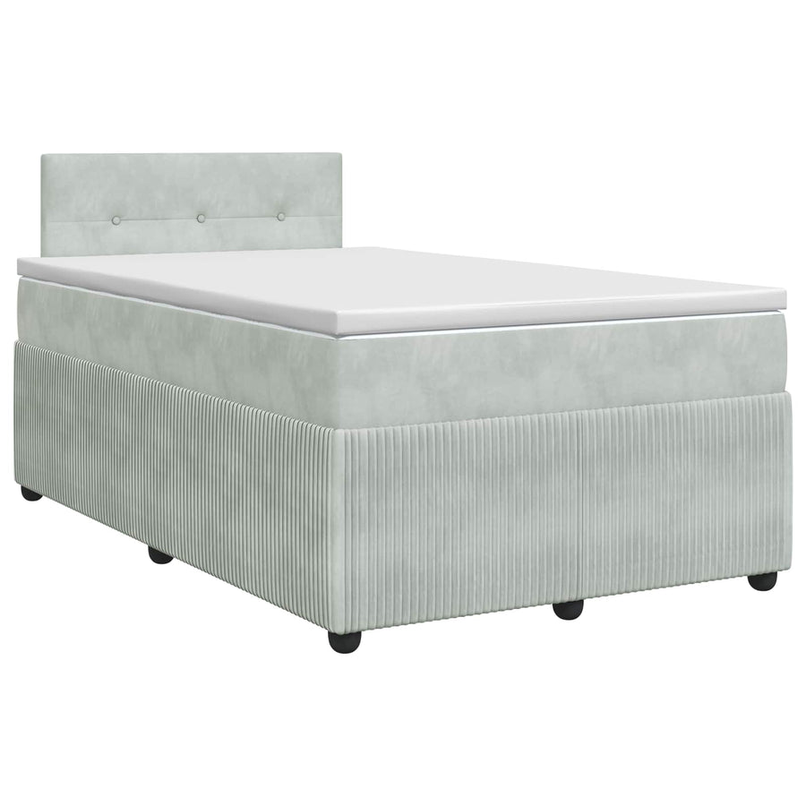 Boxspringbed met matras Lichtgrijs 120 x 190 cm Fluweel