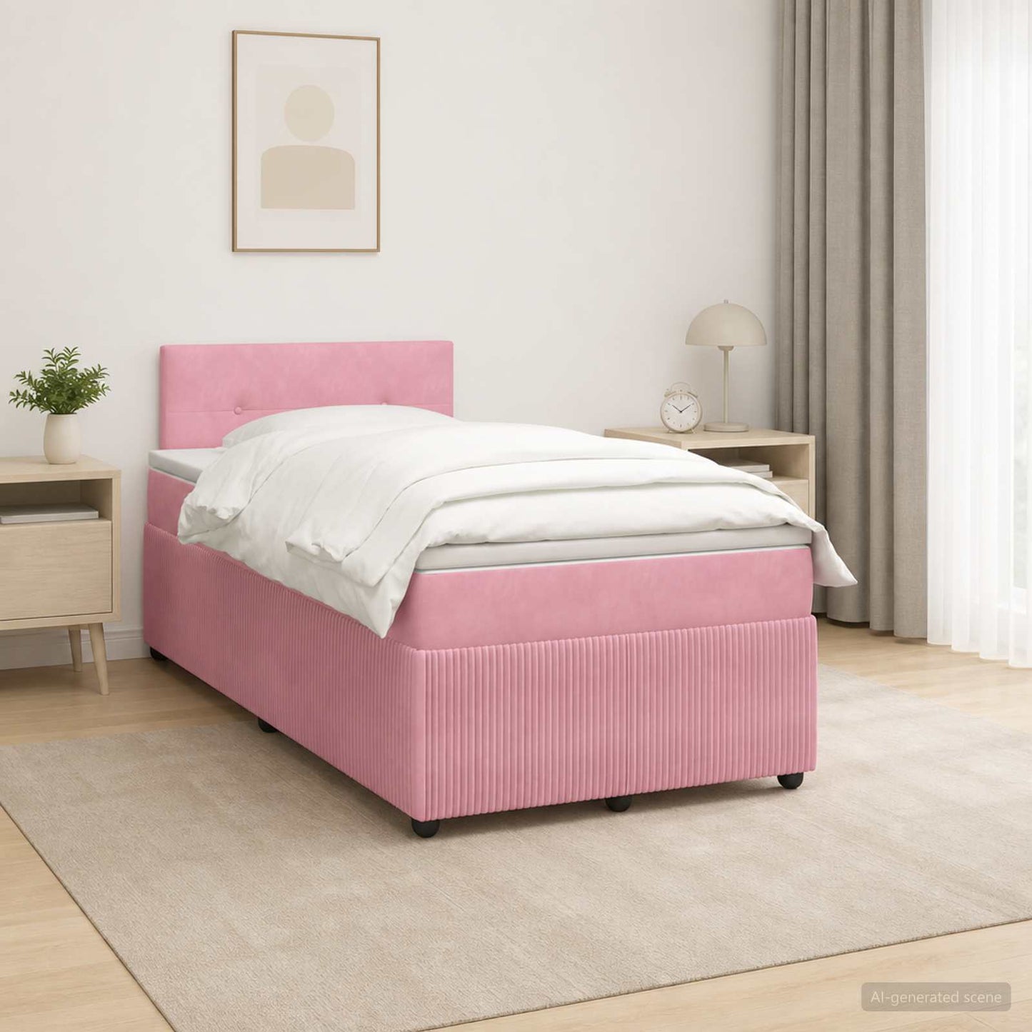 Boxspringbed met matras Roze 120 x 190 cm Fluweel