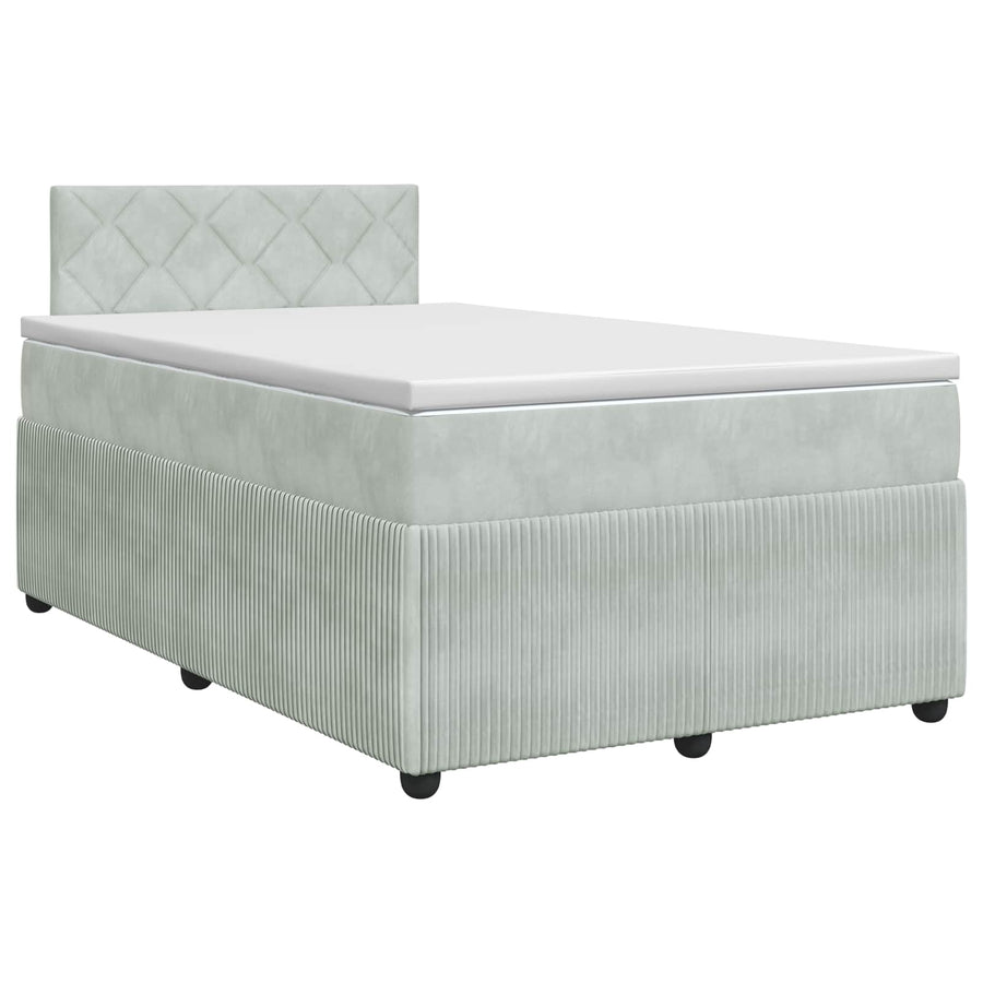 Boxspringbed met matras Lichtgrijs 120 x 190 cm Fluweel