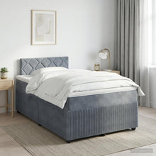 Boxspringbed met matras Donkergrijs 120 x 190 cm Fluweel