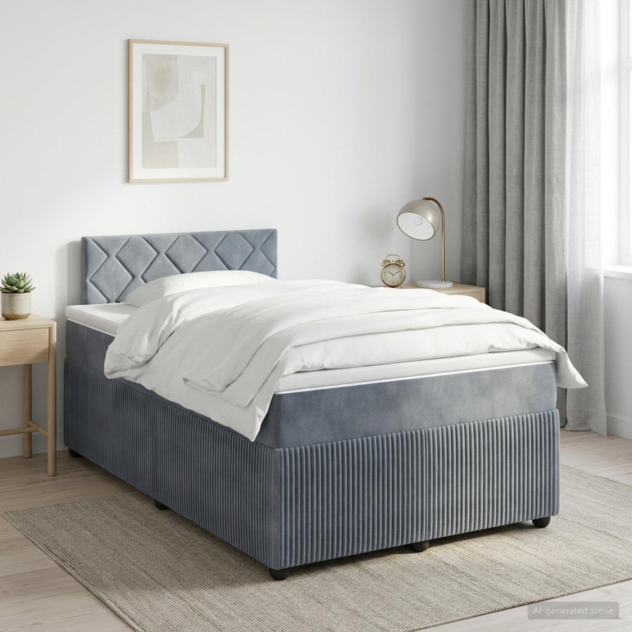 Boxspringbed met matras Donkergrijs 120 x 190 cm Fluweel