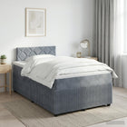 Boxspringbed 120x200 cm donkergrijs fluweel