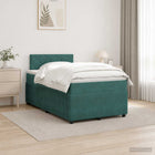 Boxspringbed met matras 120x190 cm donkergroen fluweel