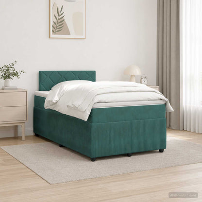 Boxspringbed met matras Donkergroen 120 x 190 cm Fluweel