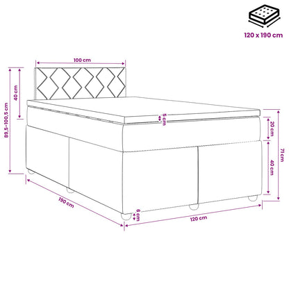 Boxspringbed met matras Donkergroen 120 x 190 cm Fluweel