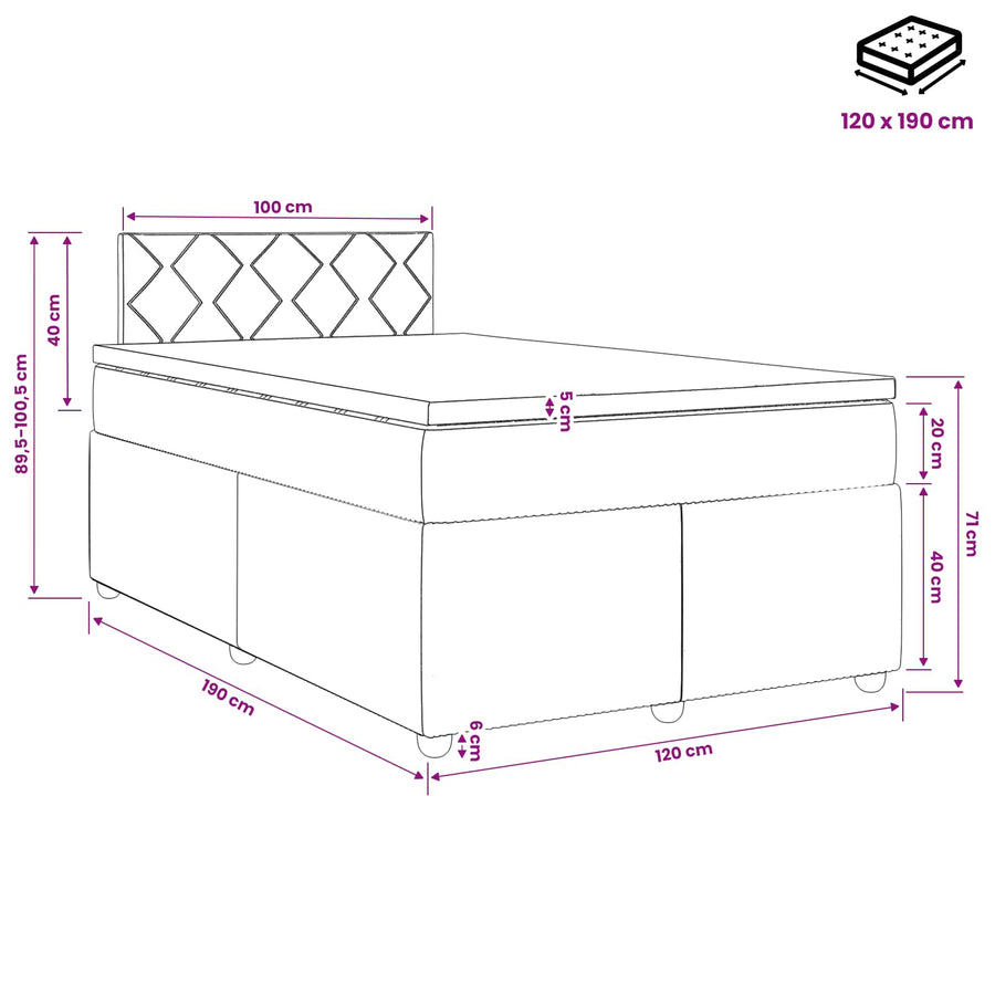 Boxspringbed met matras Donkergroen 120 x 190 cm Fluweel