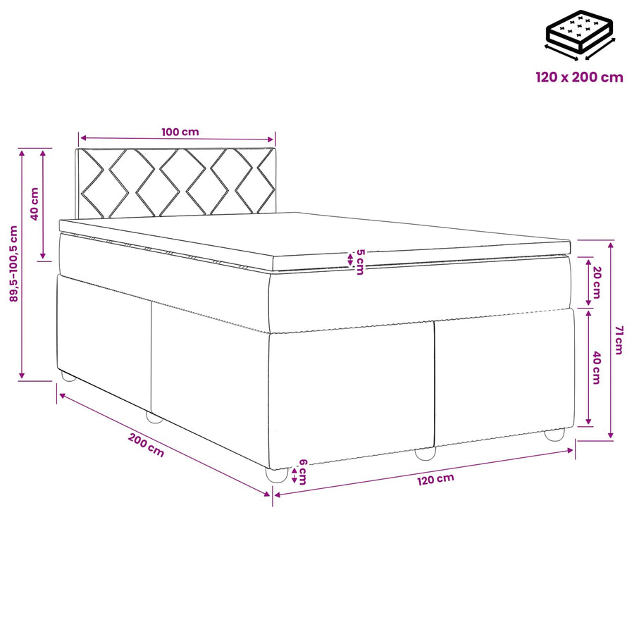 Boxspringbed met matras Donkergroen 120 x 200 cm Fluweel