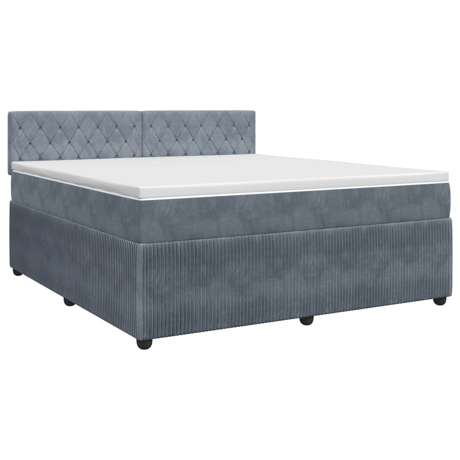 Boxspringbed met matras Donkergrijs 140 x 190 cm Fluweel