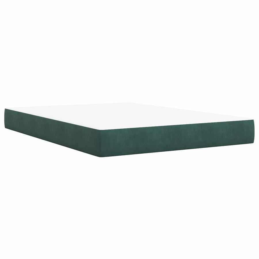 Boxspringbed met matras Donkergroen 140 x 190 cm Fluweel