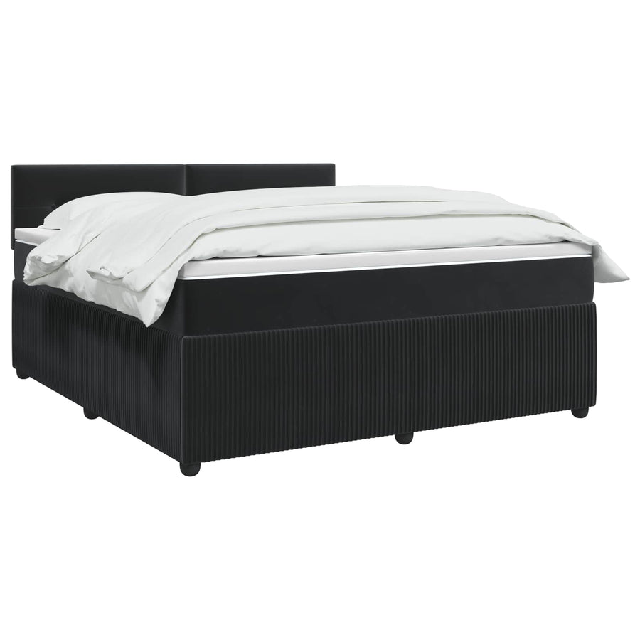 Boxspringbed met matras Zwart 140 x 190 cm Fluweel