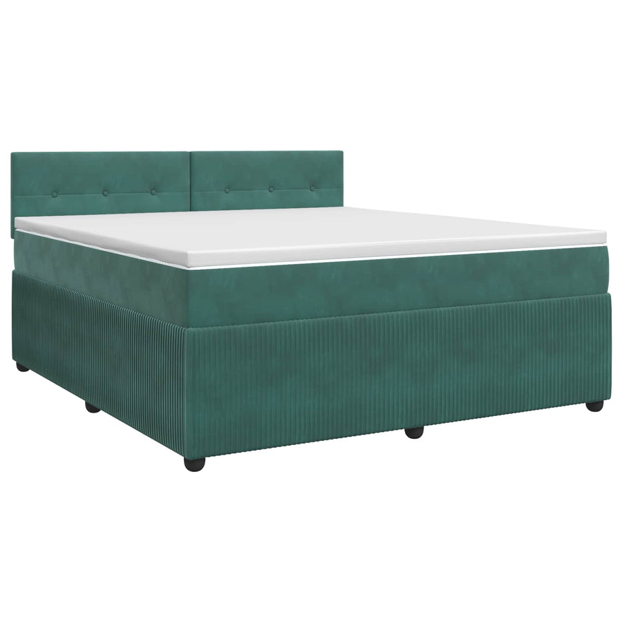 Boxspringbed met matras Donkergroen 140 x 190 cm Fluweel