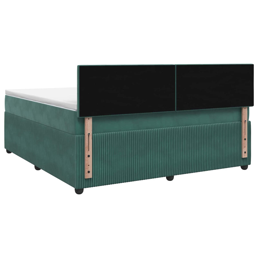 Boxspringbed met matras Donkergroen 140 x 190 cm Fluweel
