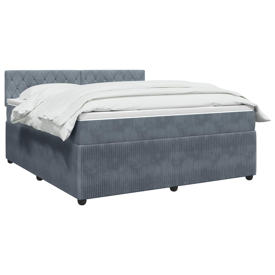 Boxspringbed met matras Donkergrijs 140 x 200 cm Fluweel