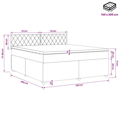 Boxspringbed met matras Donkergrijs 140 x 200 cm Fluweel