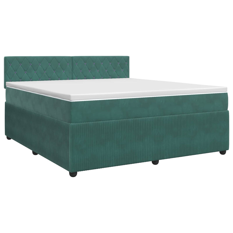 Boxspringbed met matras Donkergroen 140 x 200 cm Fluweel
