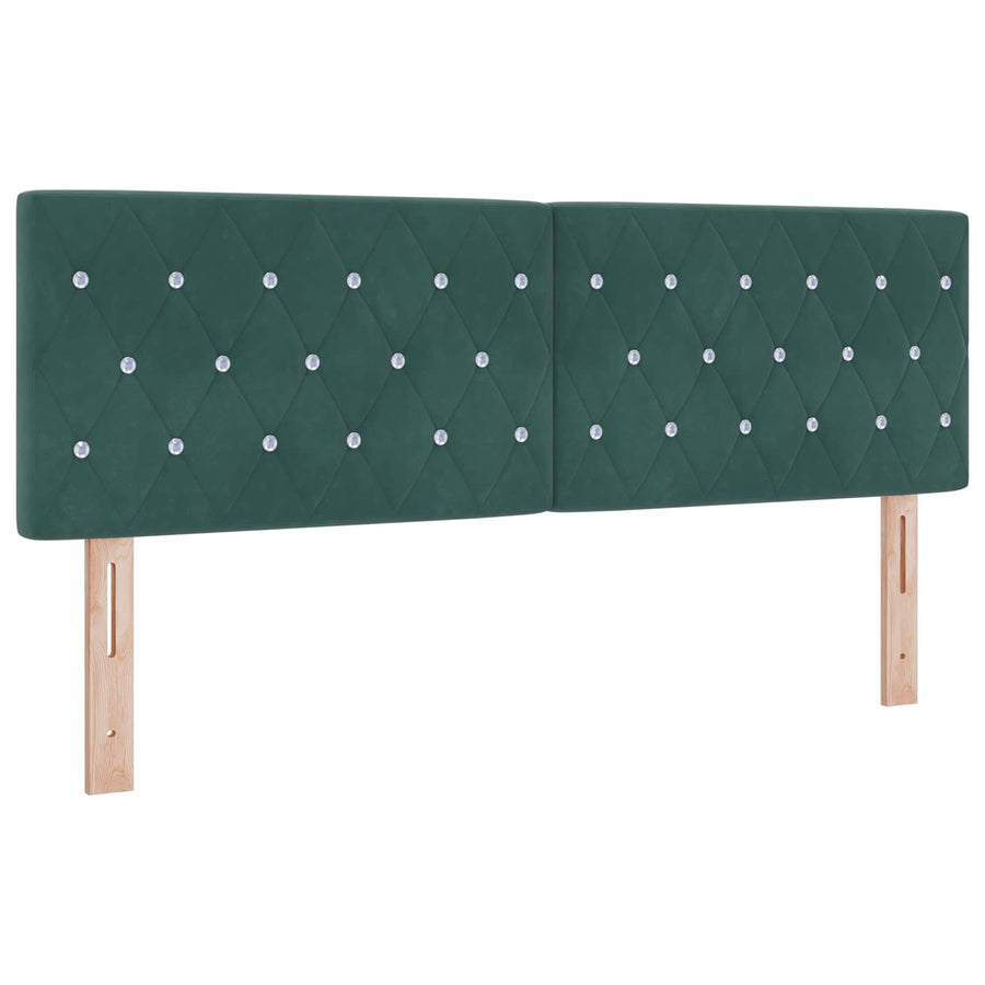 Boxspringbed met matras Donkergroen 140 x 200 cm Fluweel