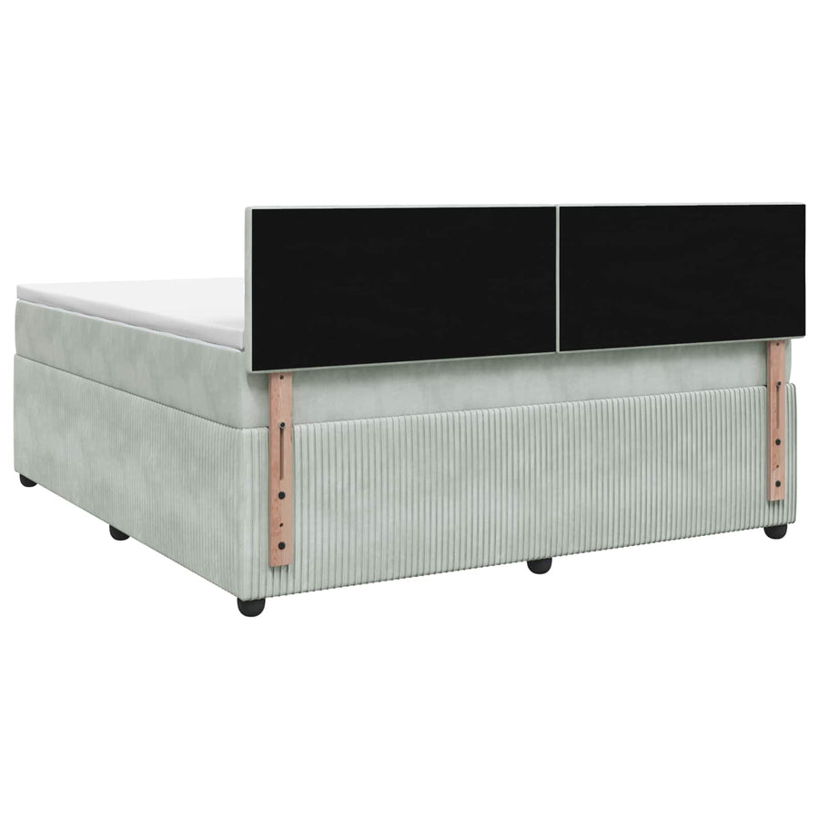 Boxspringbed met matras Lichtgrijs 140 x 200 cm Fluweel