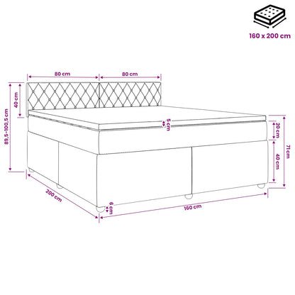 Boxspringbed met matras Roze 160 x 200 cm Fluweel