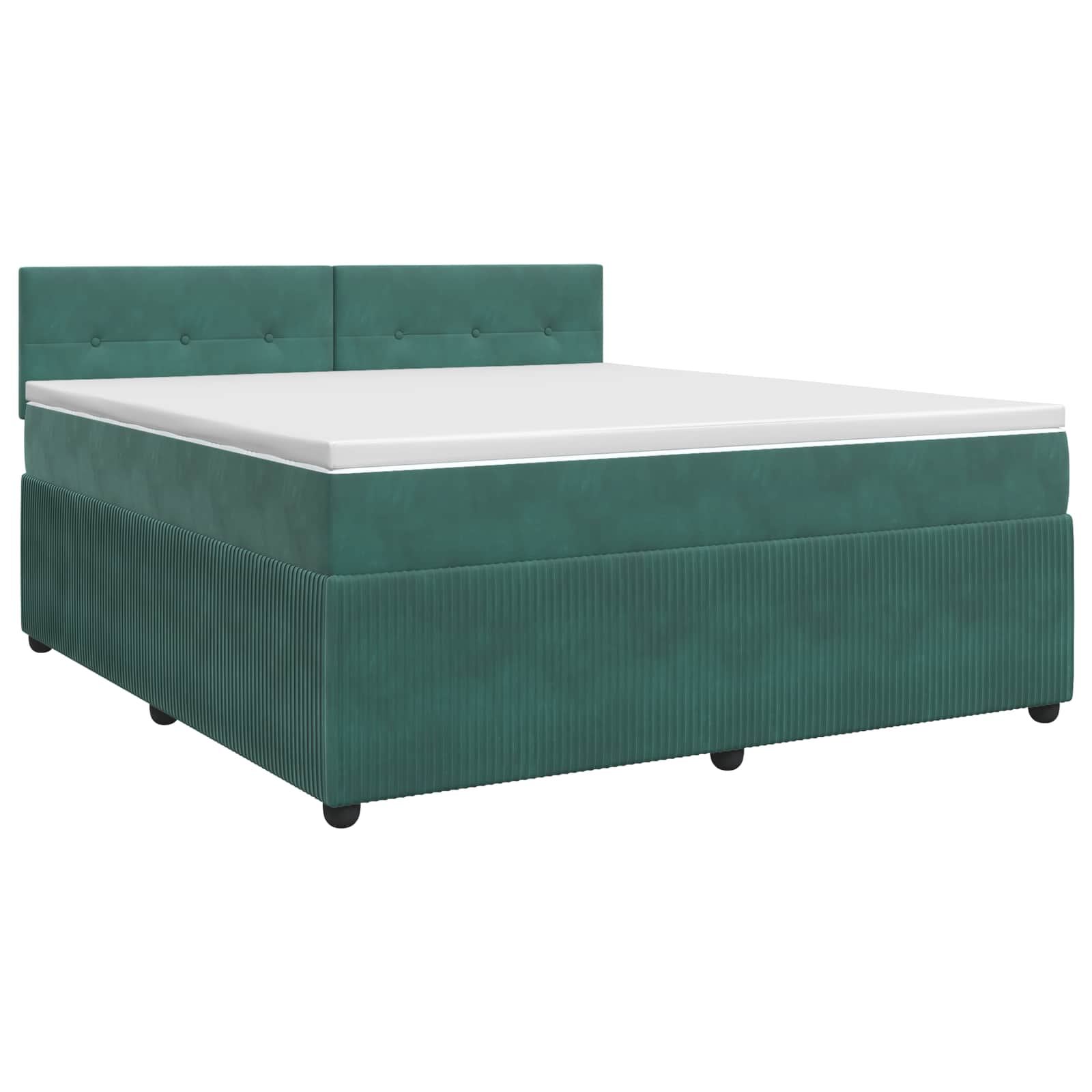 Boxspringbed met matras Donkergroen 160 x 200 cm Fluweel