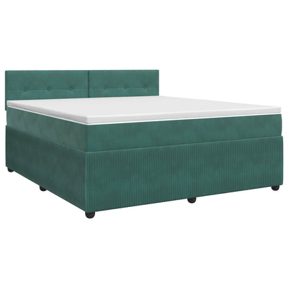 Boxspringbed met matras Donkergroen 160 x 200 cm Fluweel