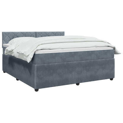 Boxspringbed met matras Donkergrijs 160 x 200 cm Fluweel