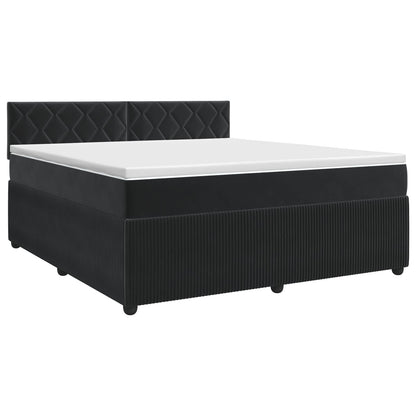 Boxspringbed met matras Zwart 160 x 200 cm Fluweel