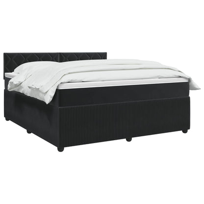 Boxspringbed met matras Zwart 160 x 200 cm Fluweel