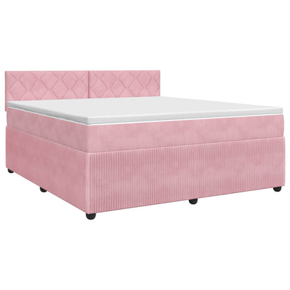 Boxspringbed met matras Roze 160 x 200 cm Fluweel