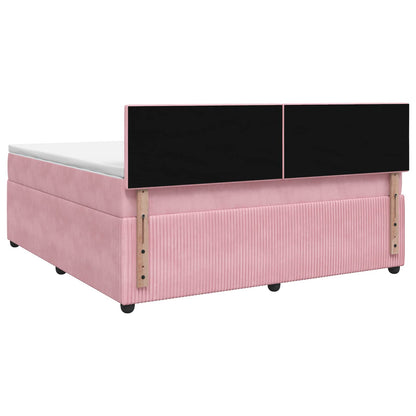 Boxspringbed met matras Roze 160 x 200 cm Fluweel