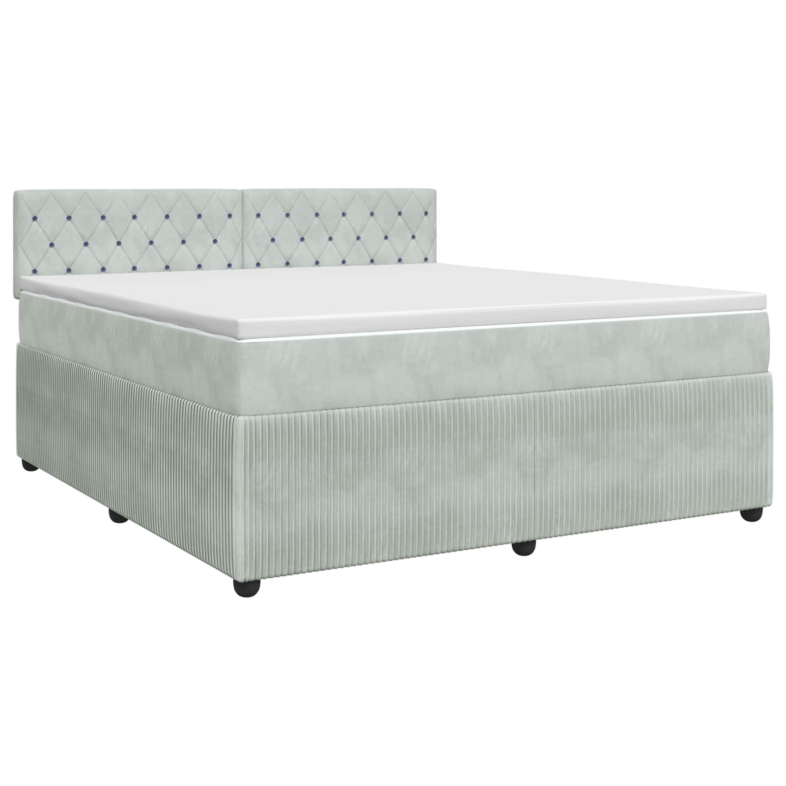 Boxspringbed met matras Lichtgrijs 180 x 200 cm Fluweel