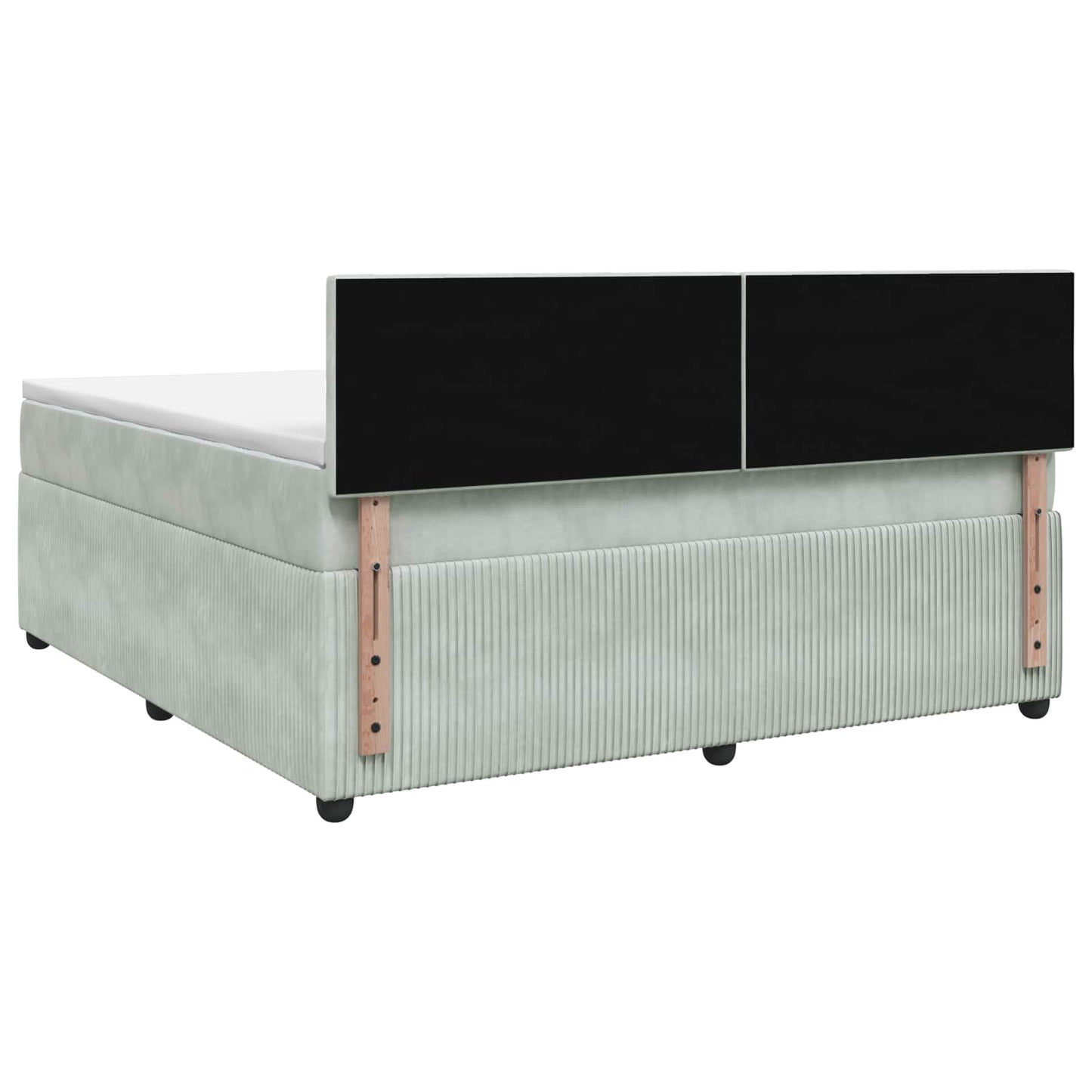Boxspringbed met matras Lichtgrijs 180 x 200 cm Fluweel