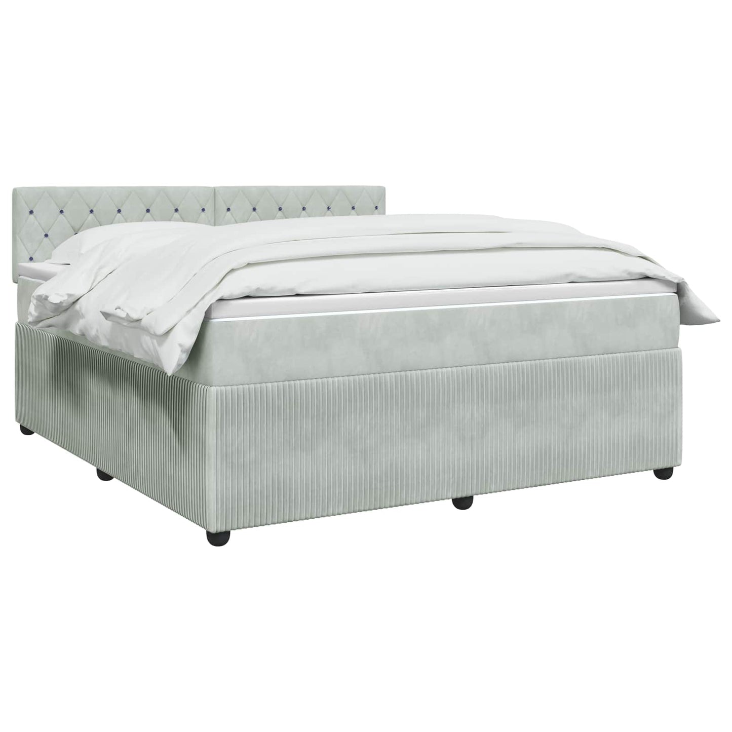 Boxspringbed met matras Lichtgrijs 180 x 200 cm Fluweel
