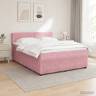 Boxspringbed met matras 140x200 cm roze fluweel