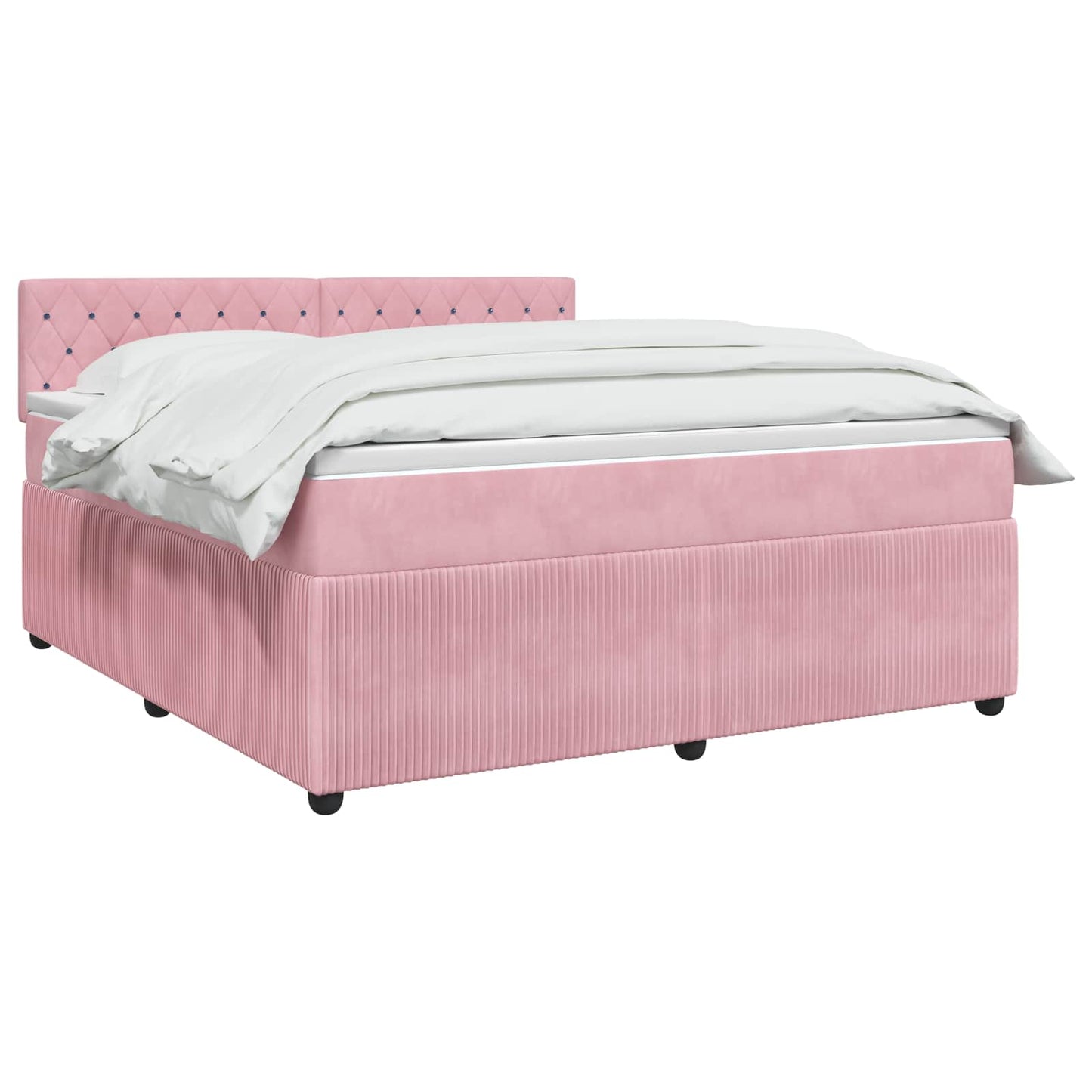 Boxspringbed met matras Roze 180 x 200 cm Fluweel