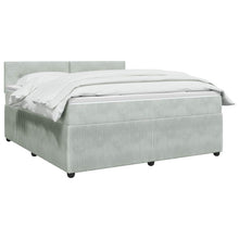 Boxspringbed met matras Lichtgrijs 180 x 200 cm Fluweel