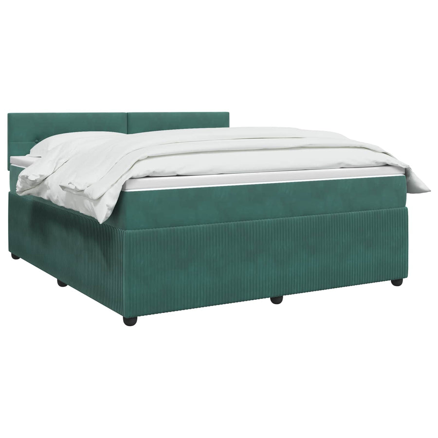 Boxspringbed met matras Donkergroen 180 x 200 cm Fluweel