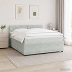 Boxspringbed met matras 160x200 cm lichtgrijs fluweel