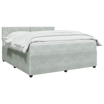 Boxspringbed met matras Lichtgrijs 180 x 200 cm Fluweel