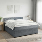 Boxspringbed met matras 140x200 cm donkergrijs fluweel