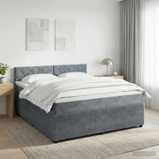 Boxspringbed met matras 140x200 cm donkergrijs fluweel