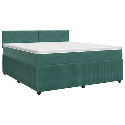 Boxspringbed met matras Donkergroen 180 x 200 cm Fluweel