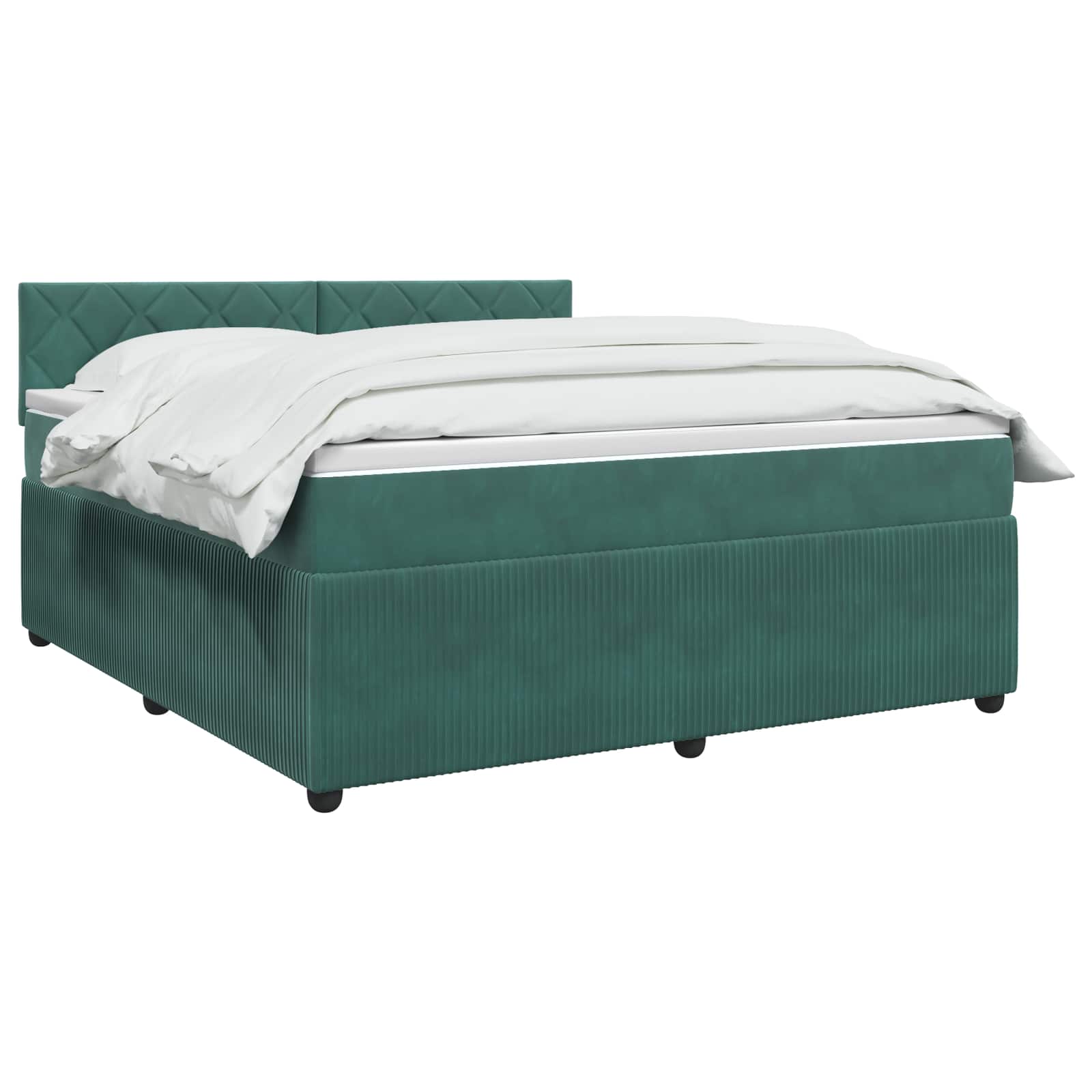 Boxspringbed met matras Donkergroen 180 x 200 cm Fluweel