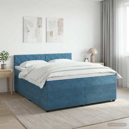 Boxspringbed met matras Donkerblauw 140 x 190 cm Fluweel