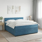 Boxspringbed met matras 160x200 cm donkerblauw fluweel