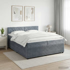 Boxspringbed 200x200 cm donkergrijs fluweel