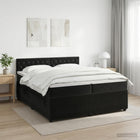 Boxspringbed met matras 200x200 cm zwart fluweel