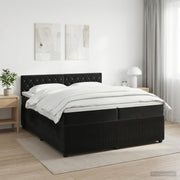 Boxspringbed met matras 200x200 cm zwart fluweel