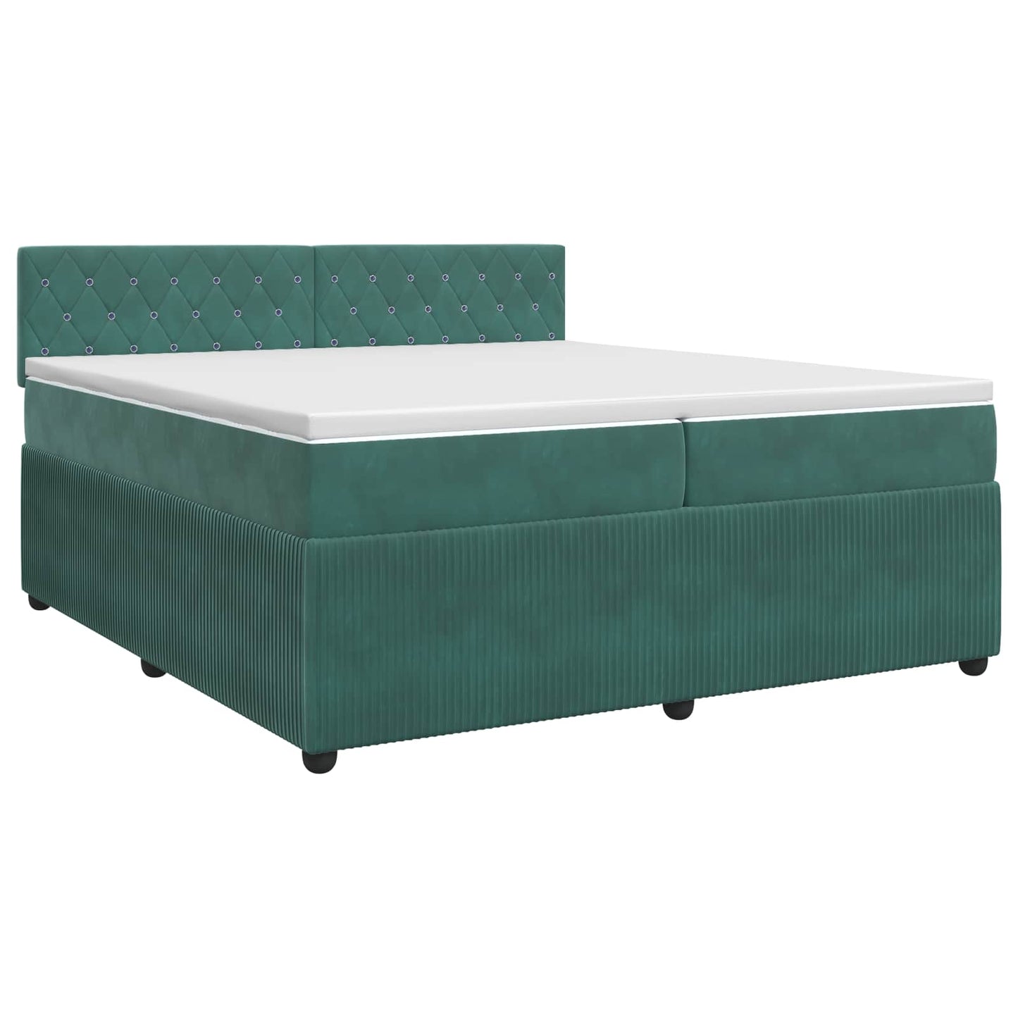 Boxspringbed met matras Donkergroen 200 x 200 cm Fluweel