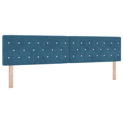 Boxspringbed met matras Donkerblauw 200 x 200 cm Fluweel