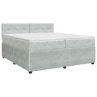 Boxspringbed met matras Lichtgrijs 200 x 200 cm Fluweel
